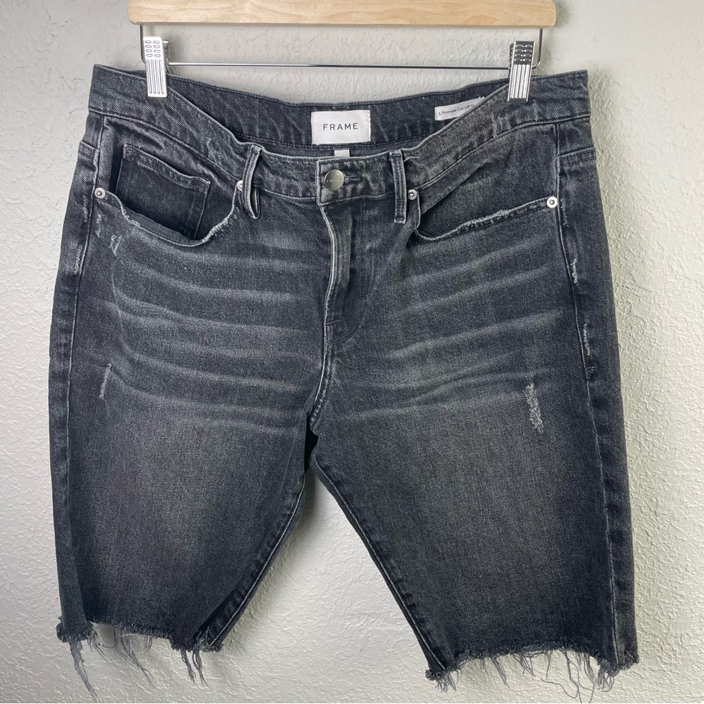 Frame L'Homme Cut-Off Denim Shorts - Picture 3 of 8